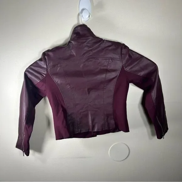 INC International Concepts Deep Burgundy Leather Jacket - Picture 6 of 8